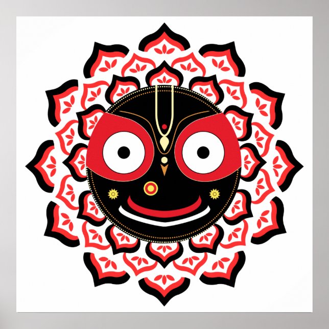 Poster Lord Jagannath Face Chakra Hindu Deity (Devant)