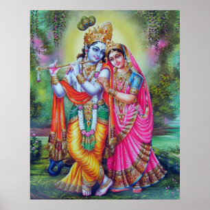 Poster Lord Krishna & Radha
