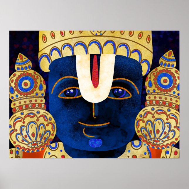 Poster Lord Vishnu Tirupati Perumal Hindu God Painting (Devant)