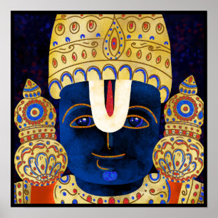 Poster Lord Vishnu Tirupati Perumal Hindu God Peinture