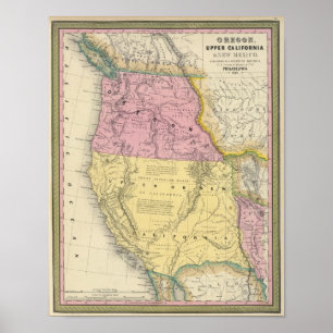 Poster L'Orégon, la Californie supérieure et le Nouveau