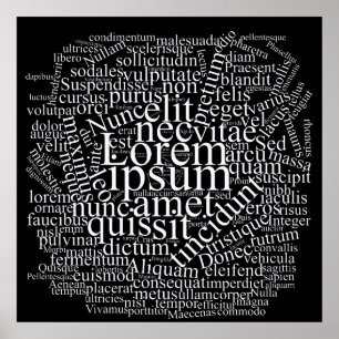 Poster Lorem Ipsum Word Cloud - Version blanche