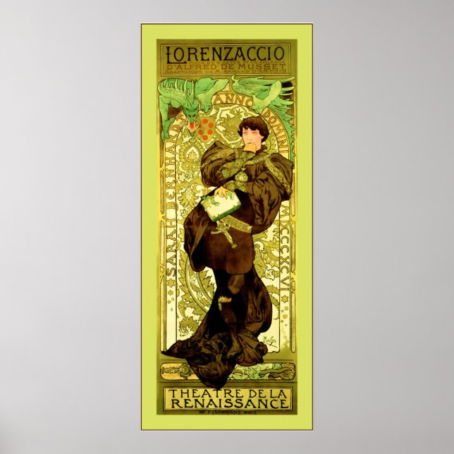 Poster Lorenzaccio ~ Alphonse Mucha (Devant)