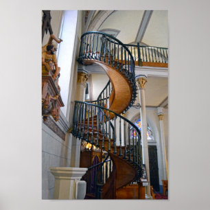 Poster Loretto Chapel Miraculous Stairway, Père Noël Fe, 