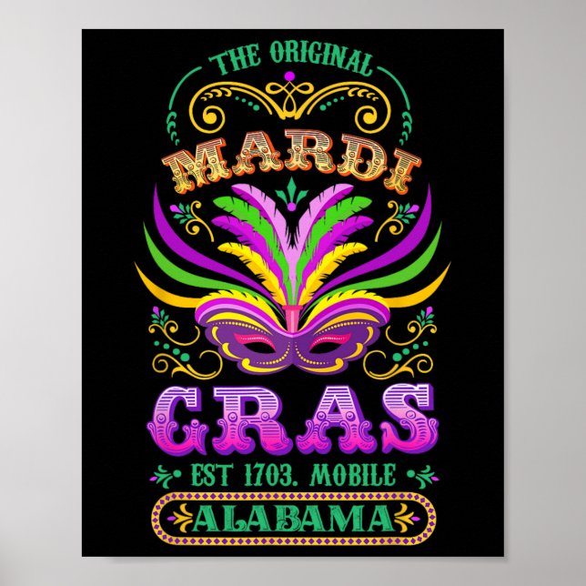 Poster L'original Mardi Gras Mobile Alabyma 1703 (Devant)