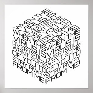 Poster Lorsque ce virus surpasse le cube de texte noir
