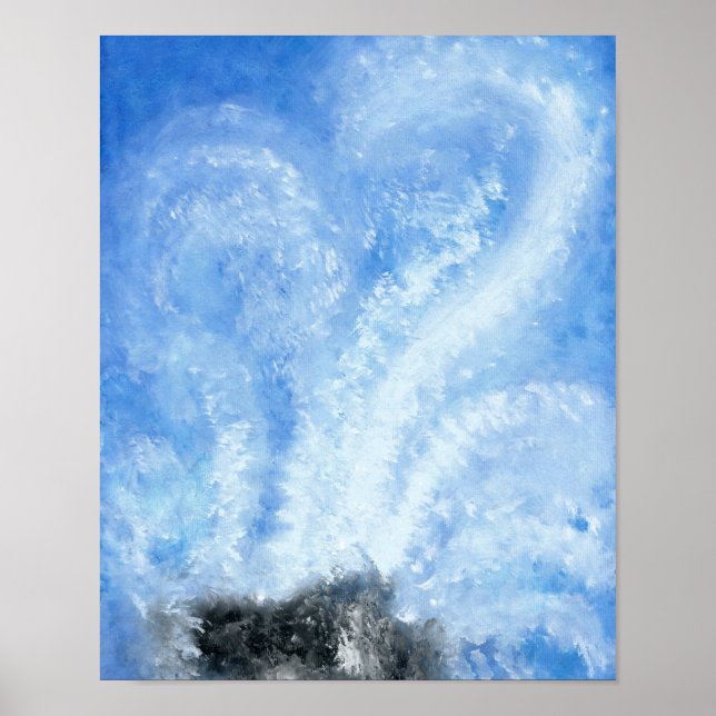 Poster Lorsque les vagues de l'océan s'écrasent sur la co (Devant)