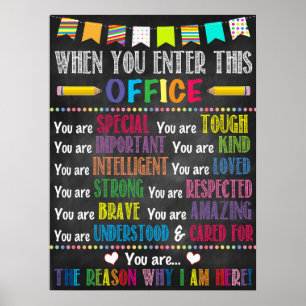 Poster Lorsque Vous Entrez Ce Conseiller D'École De Burea