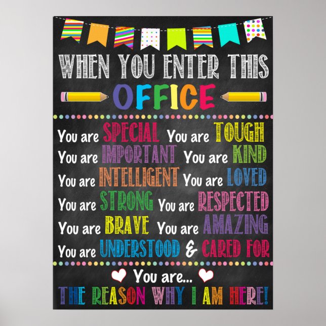 Poster Lorsque Vous Entrez Ce Conseiller D'École De Burea (Devant)