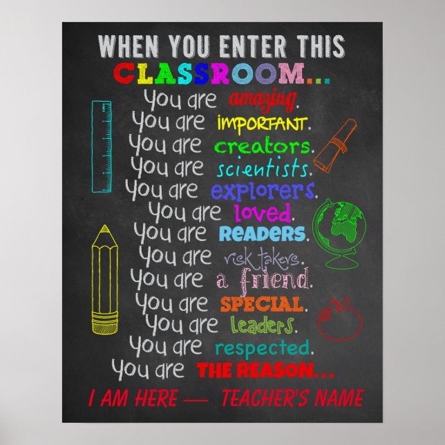 Poster Lorsque Vous Entrez Cette Règle De Classe (Devant)