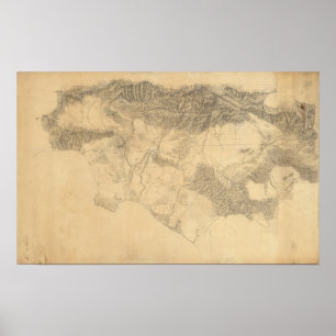 Poster Los Angeles and San Bernardino Topography