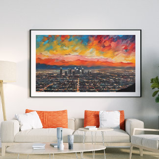 Poster Los Angeles at Sunset Abstrait sans cadre