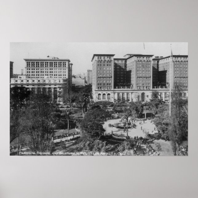 Poster Los Angeles, CA Perishing Carré et Biltmore (Devant)
