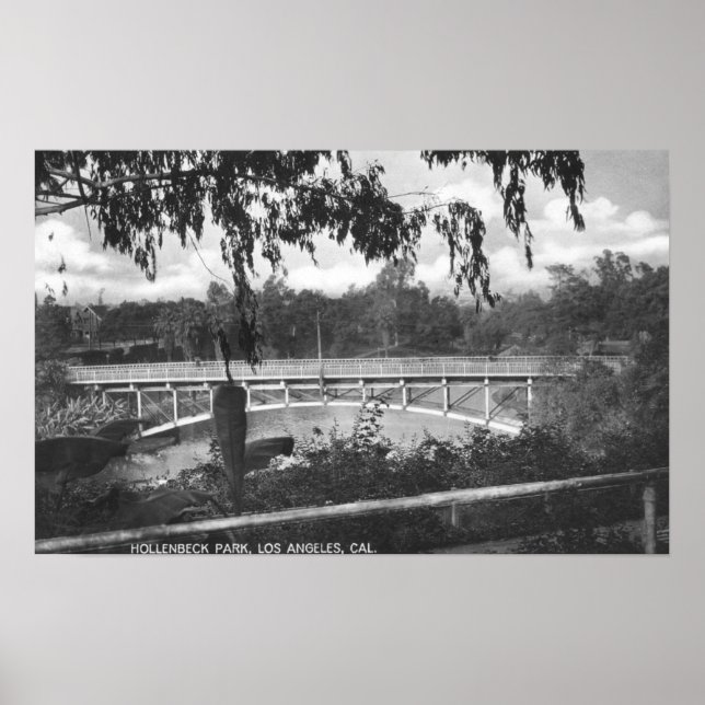 Poster Los Angeles, CA Vue de Hollenbeck Park (Devant)