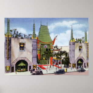 Poster Los Angeles California Graumans Chinese Theatre