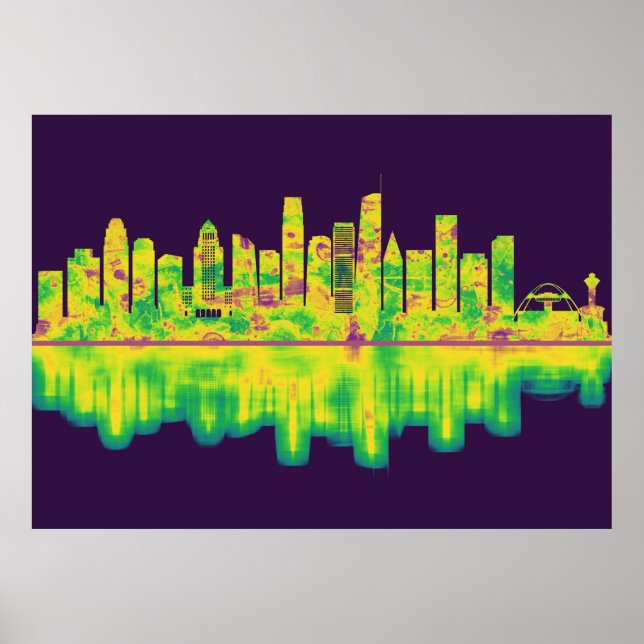 Poster Los Angeles California Skyline (Devant)