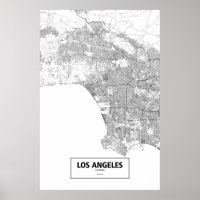 Los Angeles, Californie (noir sur blanc)