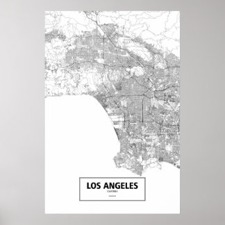 Poster Los Angeles, Californie (noir sur blanc)