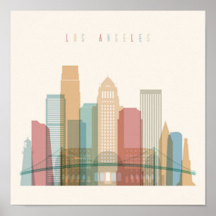 Poster Los Angeles, Californie   Ville Skyline