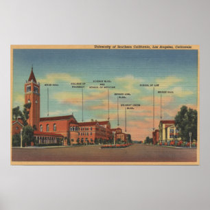 Poster Los Angeles, CAView du campus de l'U.S.C.