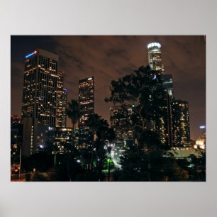 Poster Los Angeles Skyline par nuit