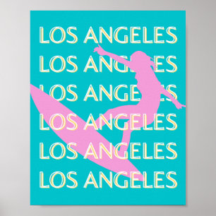 Poster Los Angeles Travel Art, Californie, Amateurs de Su