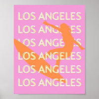 Los Angeles Travel Art, Californie, Voyage, rose