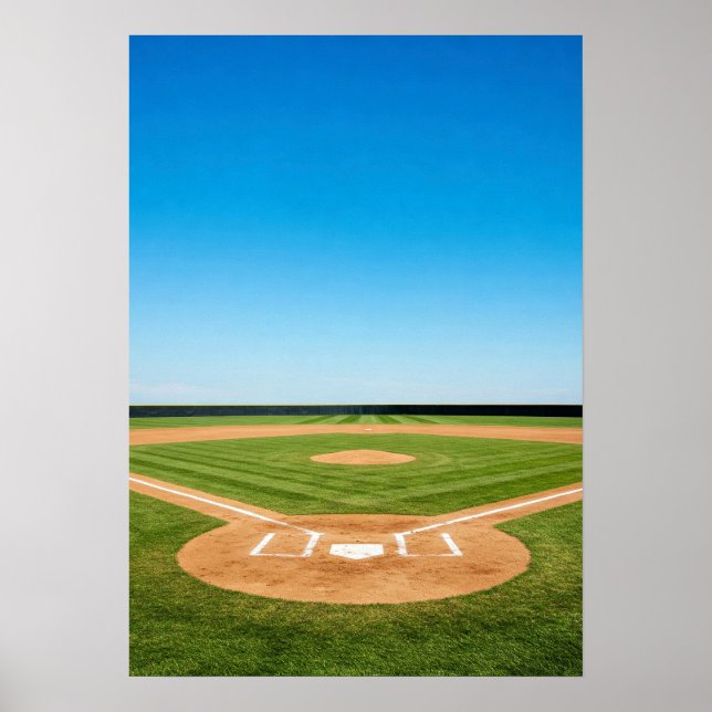 Poster Losange de Baseball Sous un Ciel Bleu Clair (Devant)