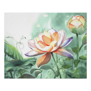 Poster Lotus Aquarelle