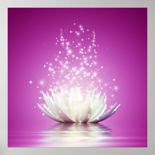 Poster Lotus chakra amour guérisseur guérisseur yoga zen  (Devant)