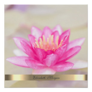 Poster Lotus Doré Élégant, Yoga