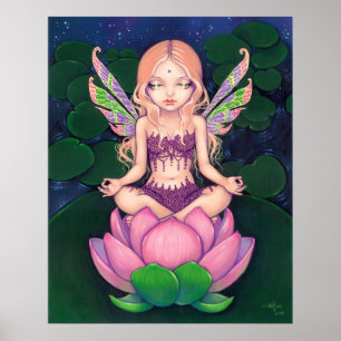 Poster Lotus Fairy yoga fée lily Art Print