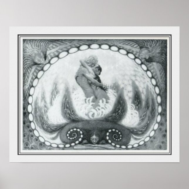 Poster "Lotus Flower" Art Nouveau par Fidus (Devant)