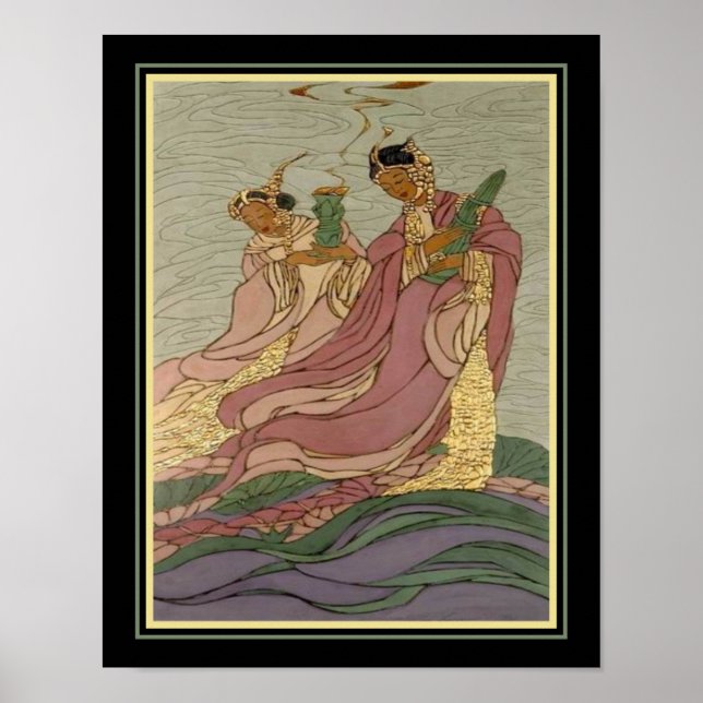 Poster "Lotus Goddesses" vers 1931 par Bertha Lum (Devant)