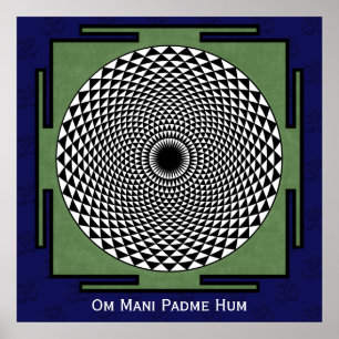 Poster Lotus méditation dharma roue