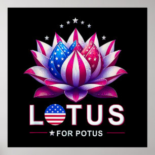 Poster Lotus pour Potus Kamala Harris tendance Lotus Potu