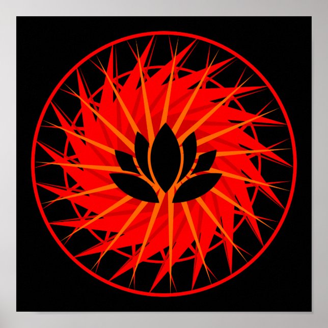 Poster Lotus Red Graphic (Devant)