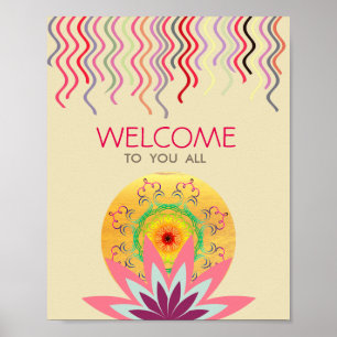 Poster Lotus rose Fleur Yoga Soins de santé