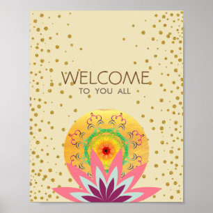 Poster Lotus rose Fleur Yoga Soins de santé