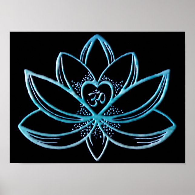 Poster Lotus Turquoise  (Devant)