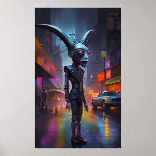 Poster Lou Cipher, le diable Cyborg privé sur le Coque