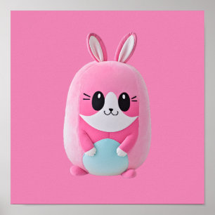 Poster "Lou Lou". Une créature rose câline