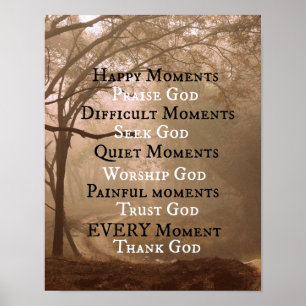 Poster Louange Dieu dans tous les instants Citation