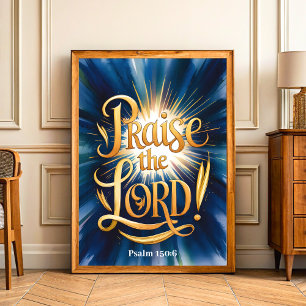 Poster Louange Le Seigneur Vintage Mur chrétien Art Impri