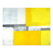 'Loud' Gris et Jaune Art Abstrait