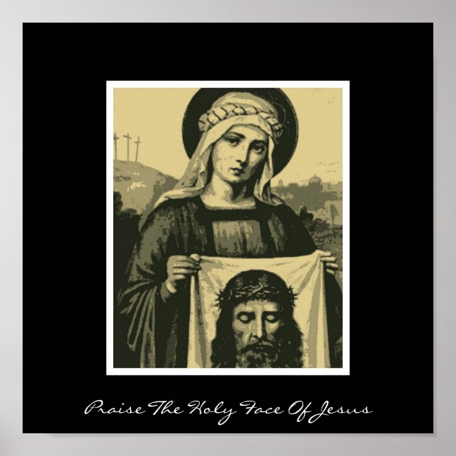 Poster louez le visage saint de jésus (Devant)