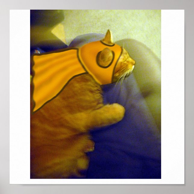 Poster Louie le chat Ginger en tant que capitaine Me-Ow (Devant)