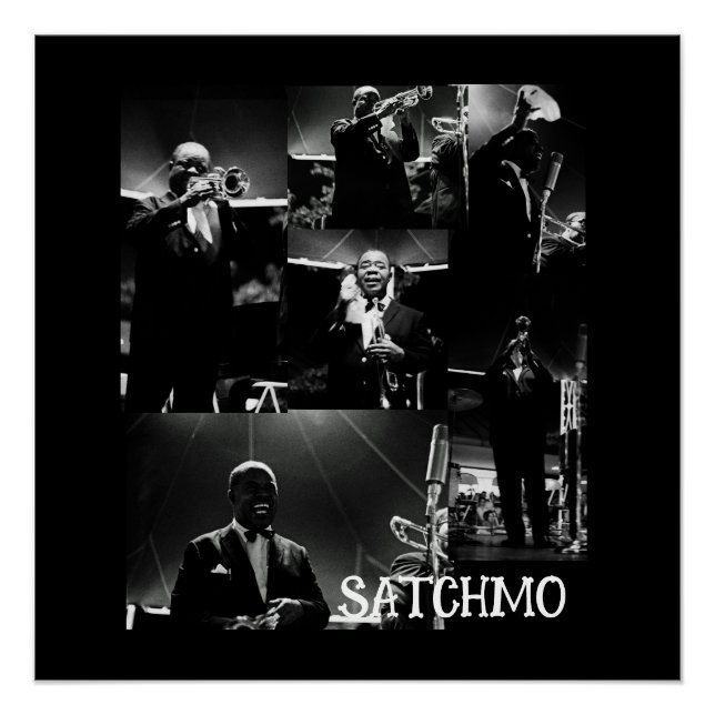 Poster Louis Armstrong Satchmo Photographie Vintage (Devant)