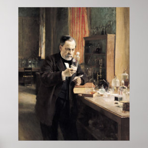 Poster Louis Pasteur dans son laboratoire, 1885