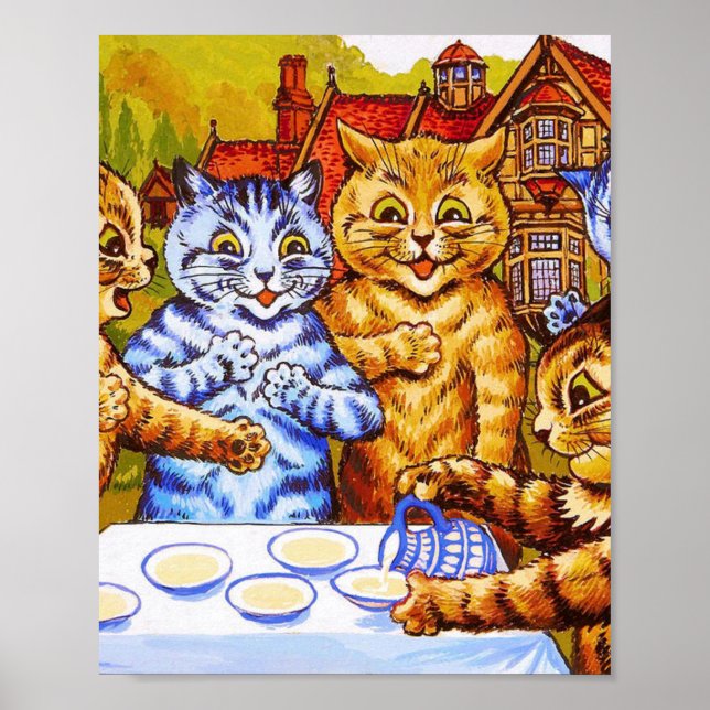 Poster Louis Wain Cat Tea Party (Devant)